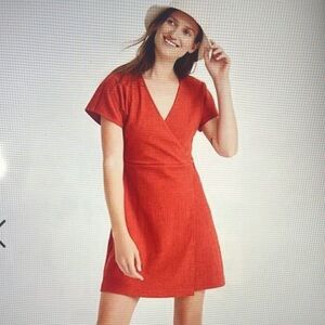 Madewell Size S Casual Mini Dress Wrap Cross Front V-Neck Flutter Short Sleeve
